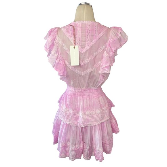 LoveShackFancy Gwen Dress in Peony Pink Small New Nwt Women's Mini Cotton - Picture 7 of 16